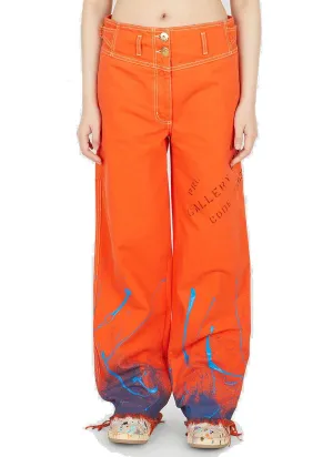 Lanvin Splashed Detail Distressed Jeans