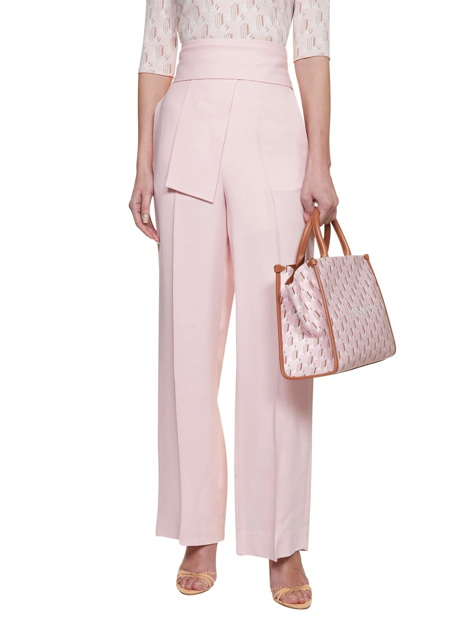 Lanvin Tie Belt Wide Leg Pants