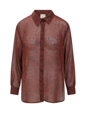 L'Autre Chose Leopard-Printed Button-Up Shirt