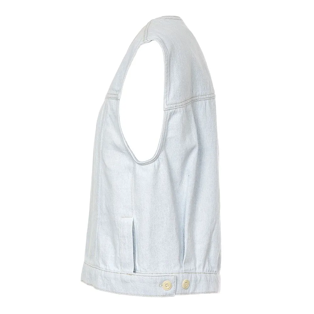 Lemaire Sleeveless Crewneck Cropped Denim Top