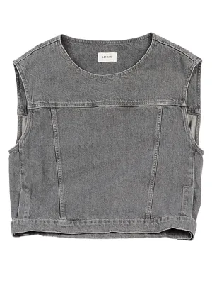 Lemaire Sleeveless Crewneck Cropped Denim Top