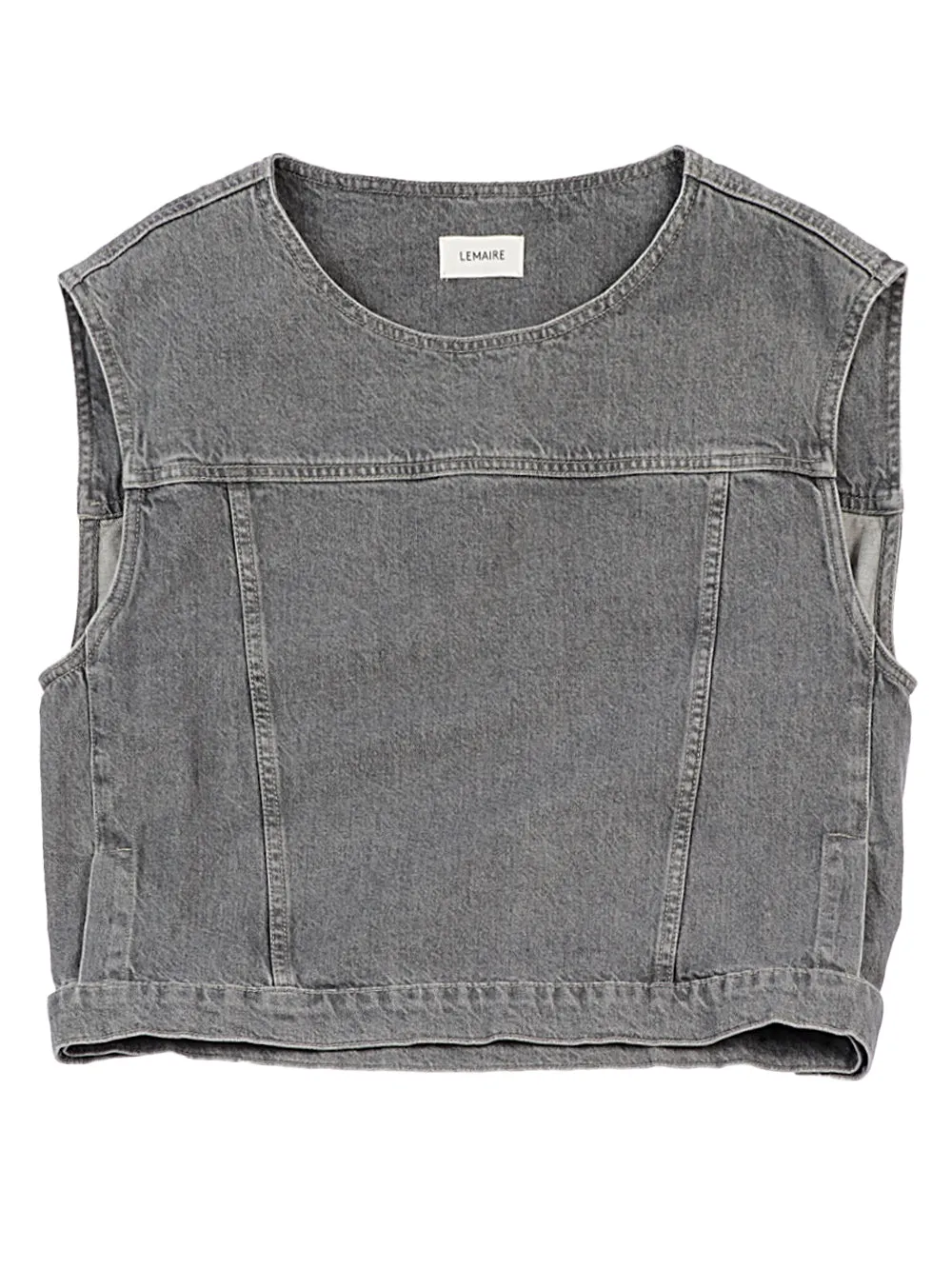 Lemaire Sleeveless Crewneck Cropped Denim Top