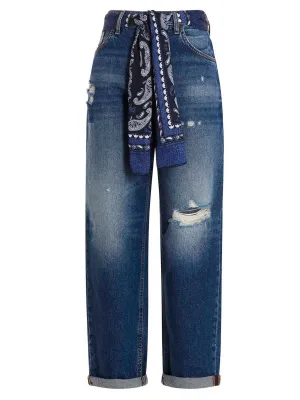 Liu Jo Distressed Straight Leg Jeans