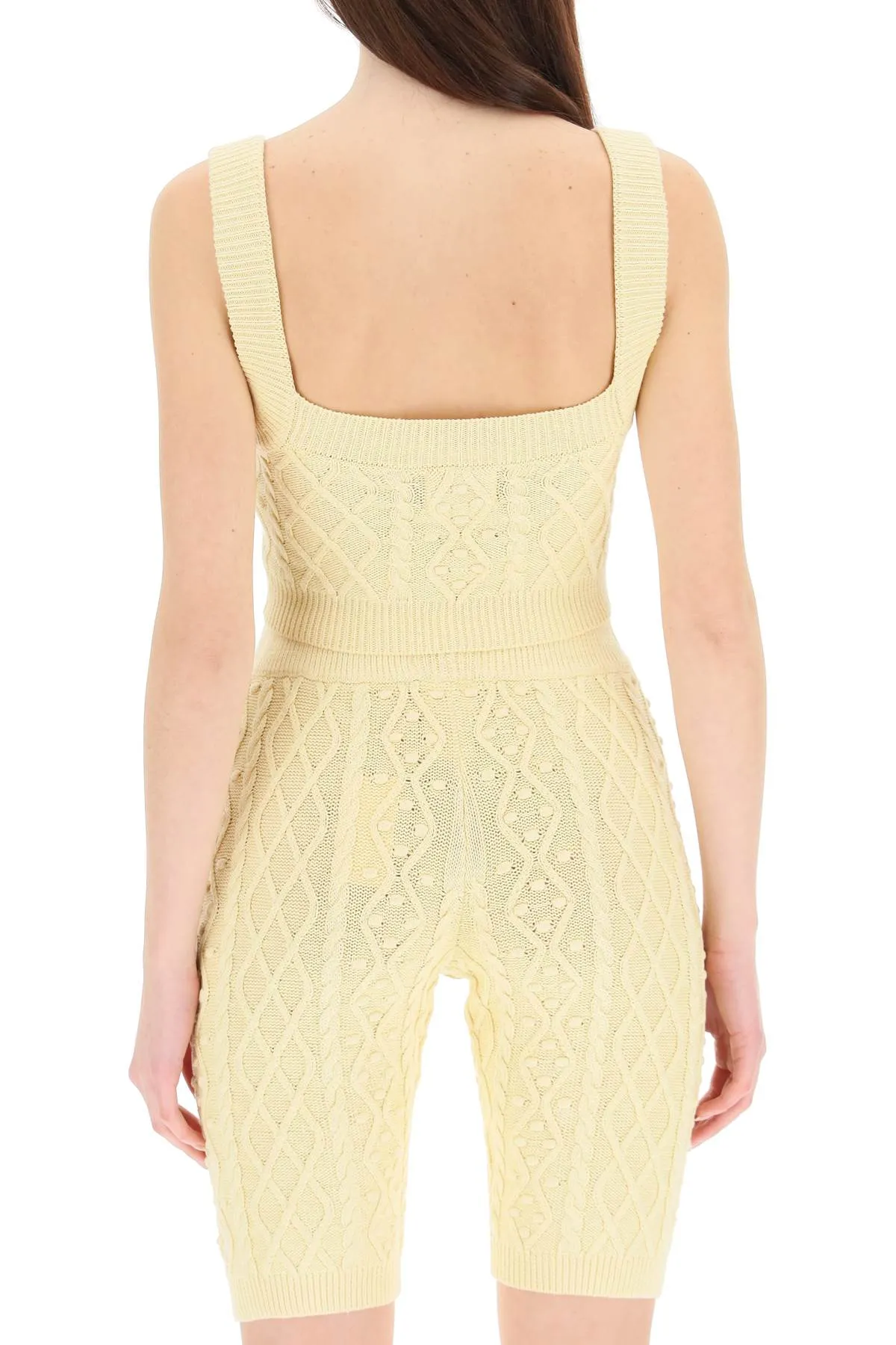 Loulou Studio Dune Cable-Knit Cropped Top
