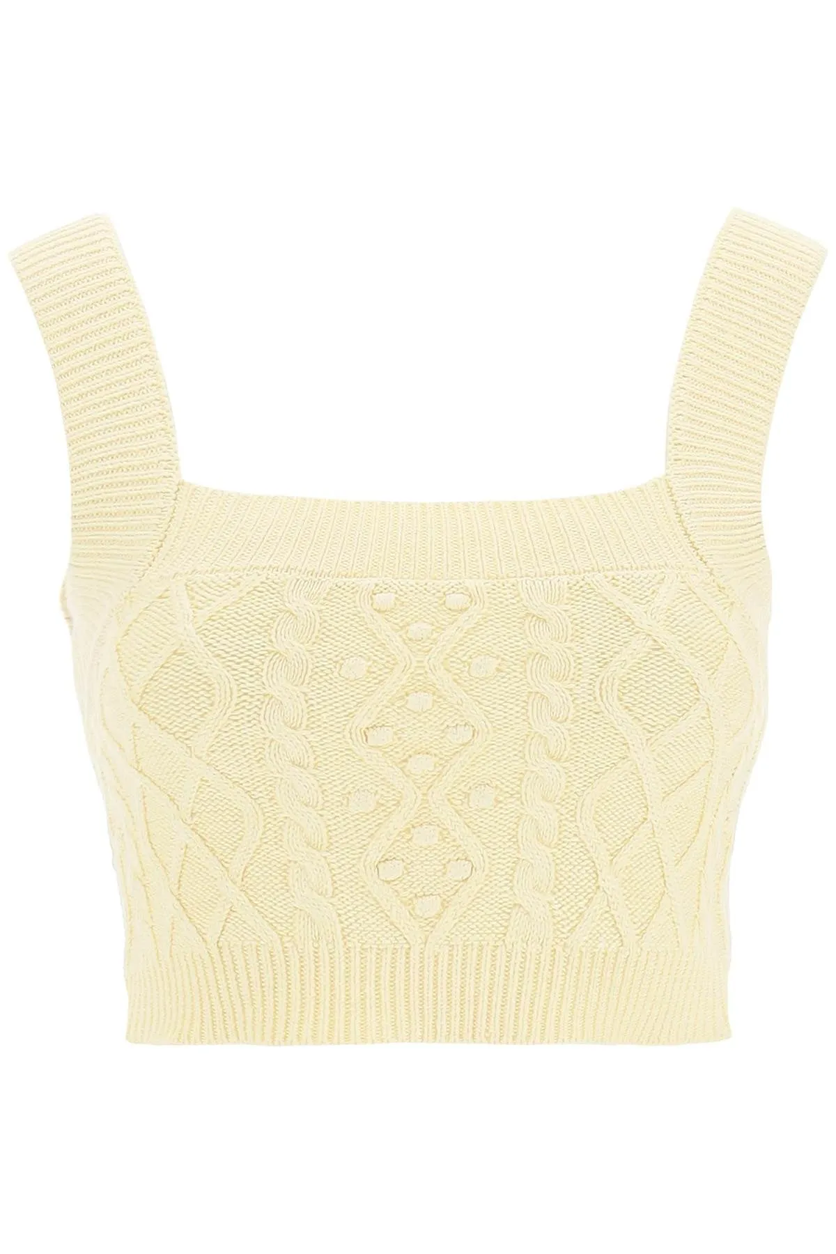 Loulou Studio Dune Cable-Knit Cropped Top