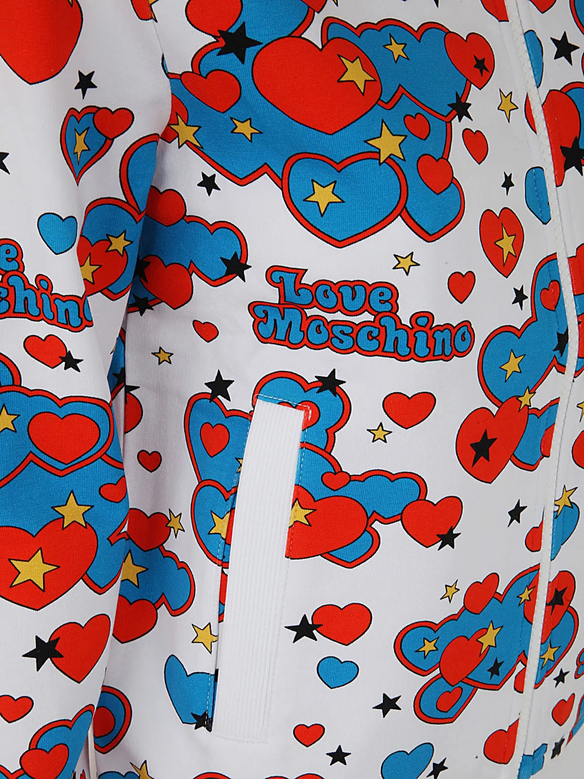 Love Moschino Allover Graphic Printed Zip-Up Jacket