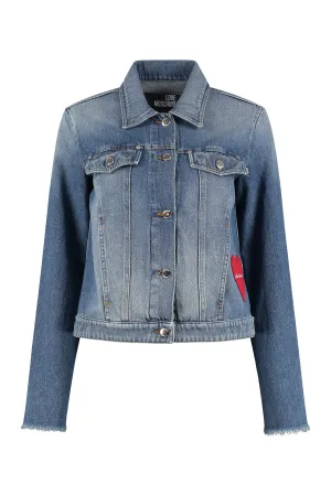 Love Moschino Buttoned Long Sleeved Denim Jacket