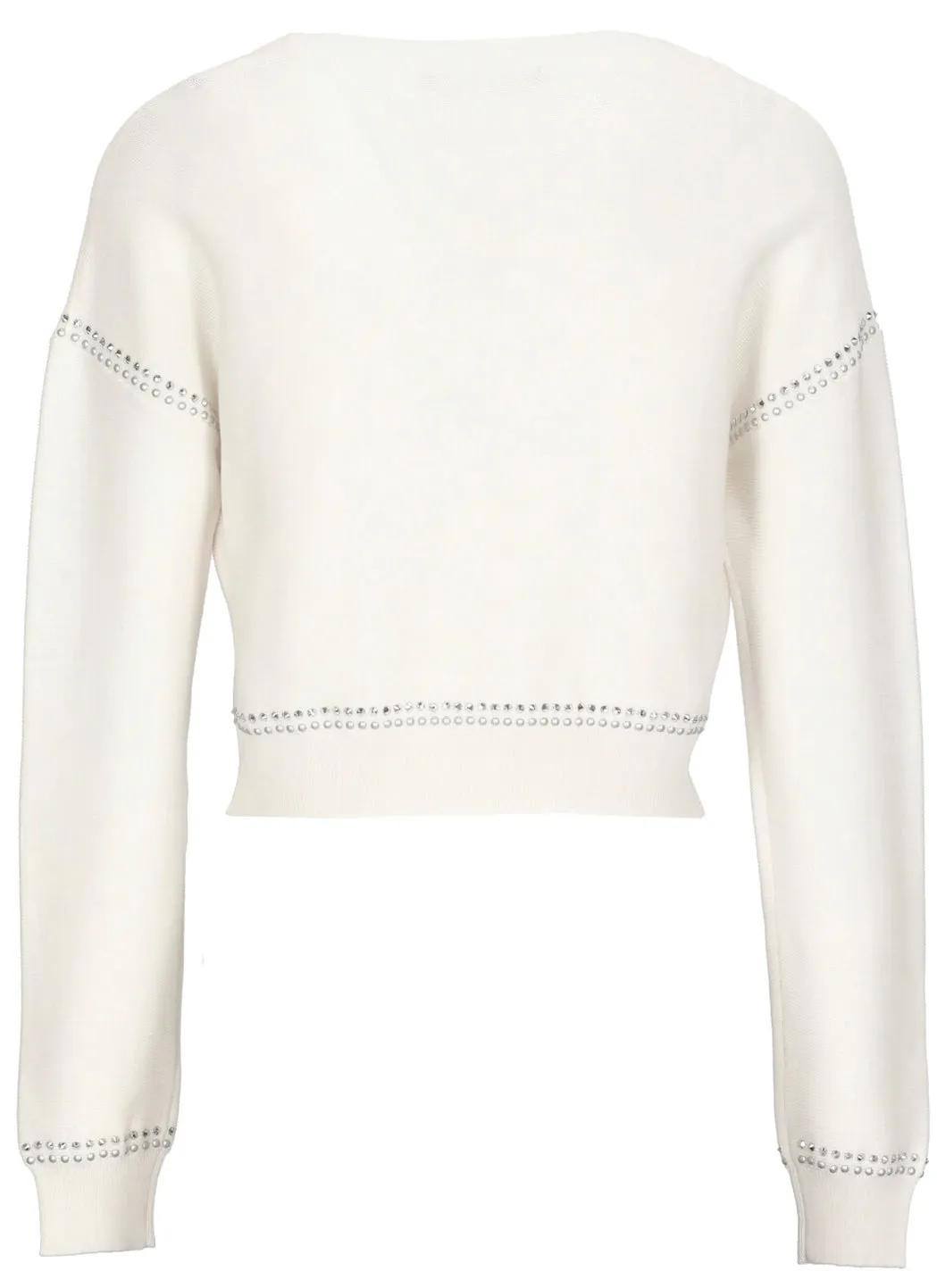 Love Moschino Crewneck Long-Sleeved Cropped Sweater