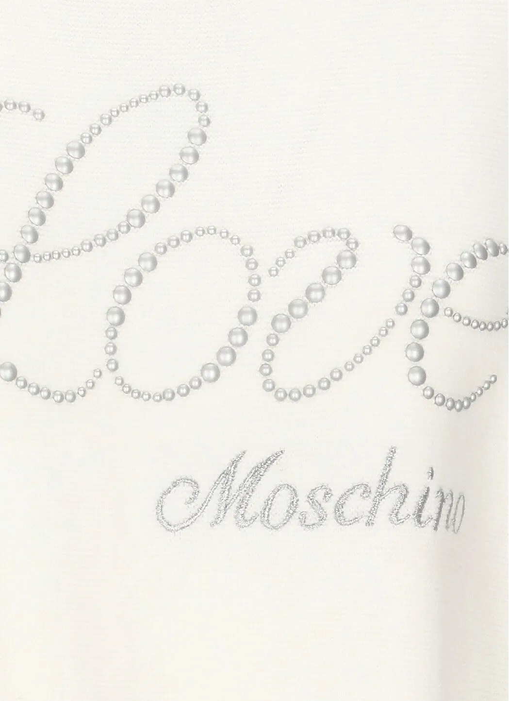 Love Moschino Crewneck Long-Sleeved Cropped Sweater
