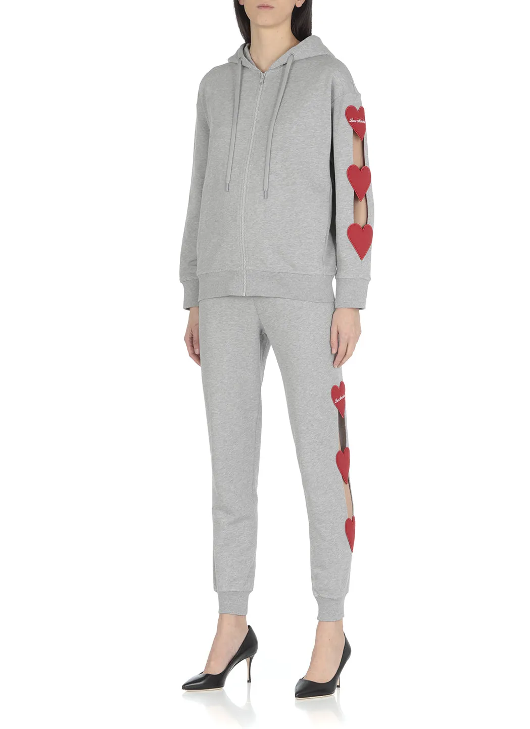 Love Moschino Heart Patch Zip-Up Hoodie