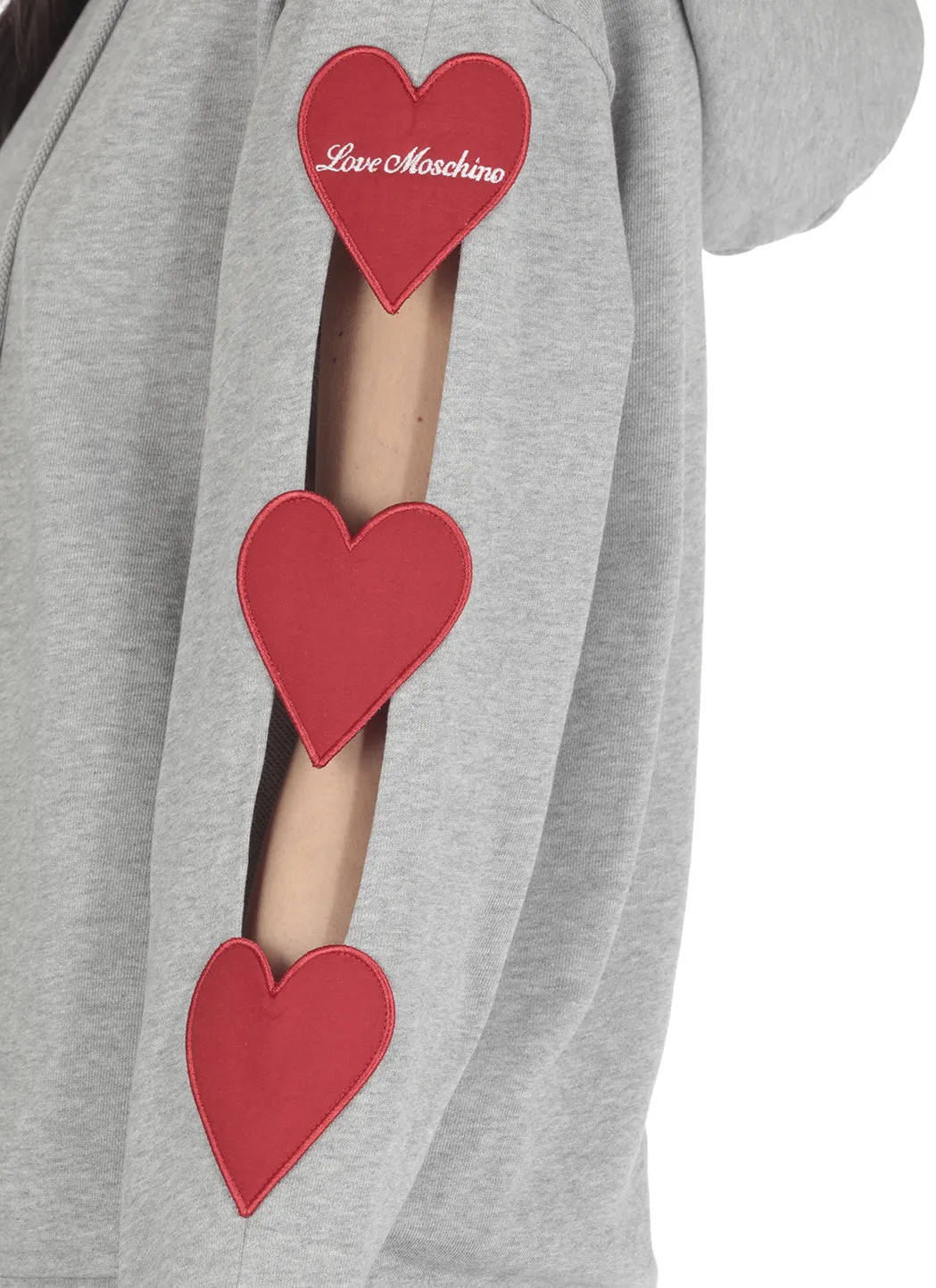 Love Moschino Heart Patch Zip-Up Hoodie