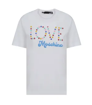 Love Moschino Logo Embellished Crewneck T-Shirt