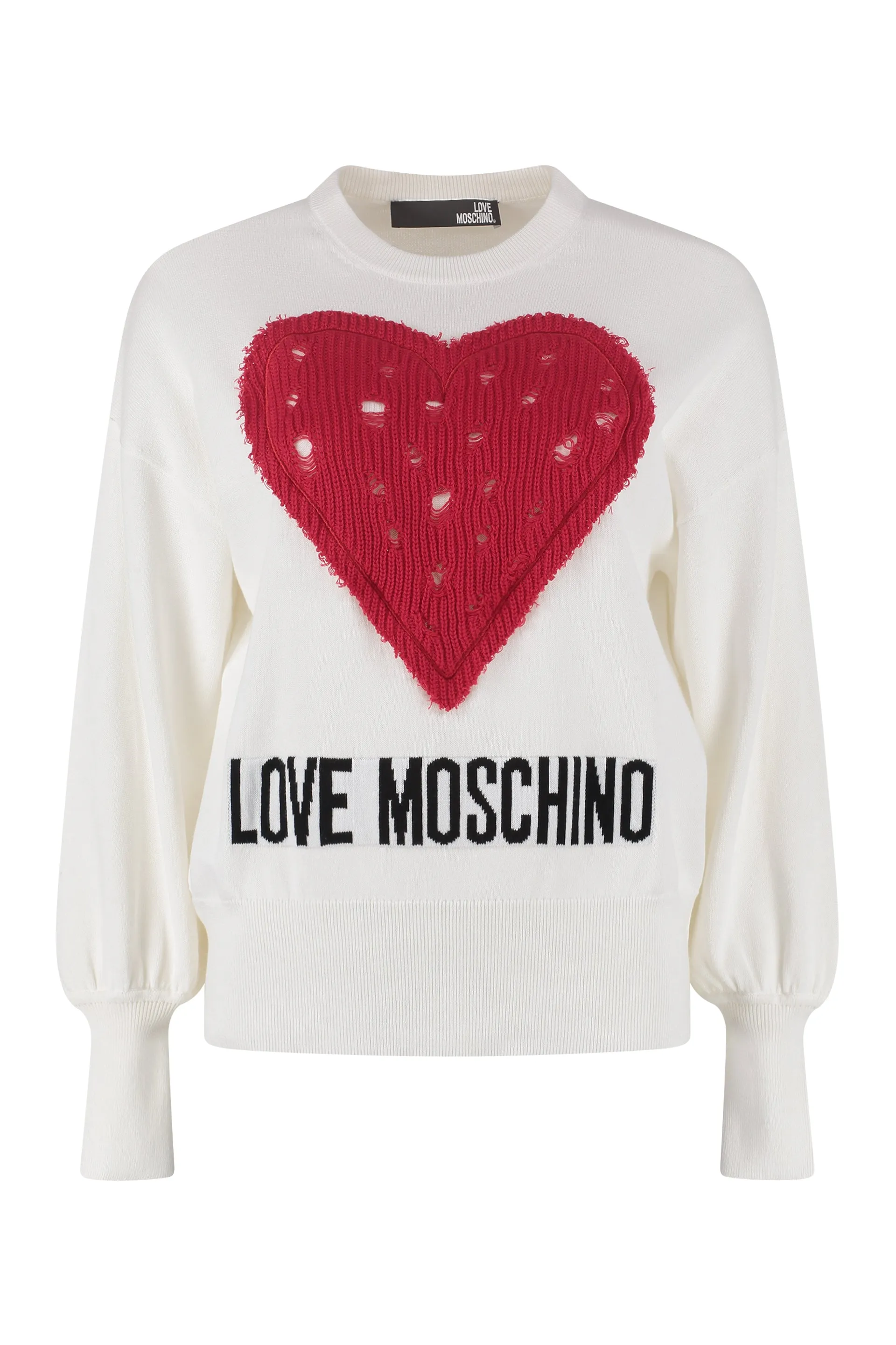 Love Moschino Logo Intarsia Crewneck Sweater