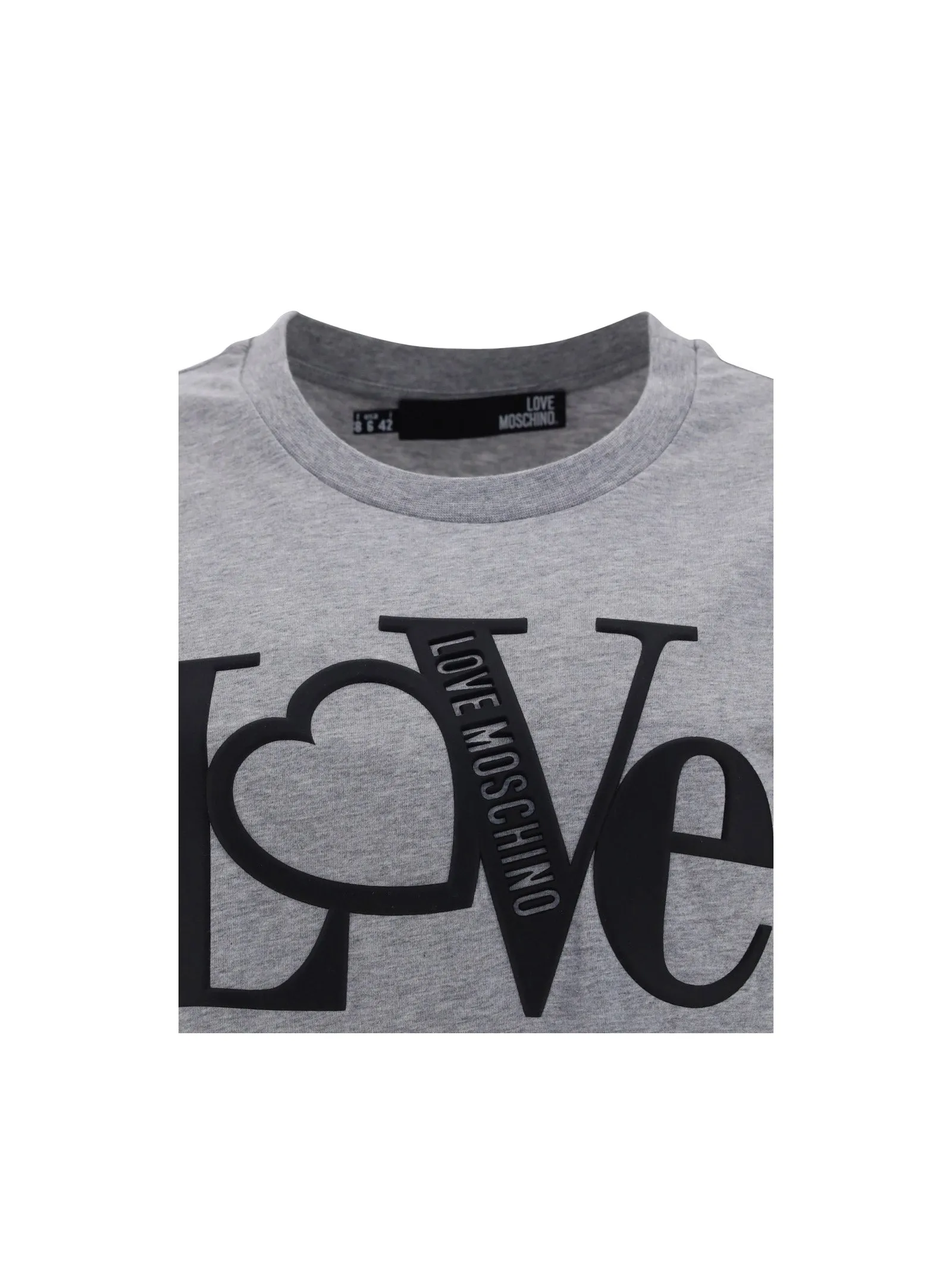 Love Moschino Logo Print Ruched T-Shirt Dress
