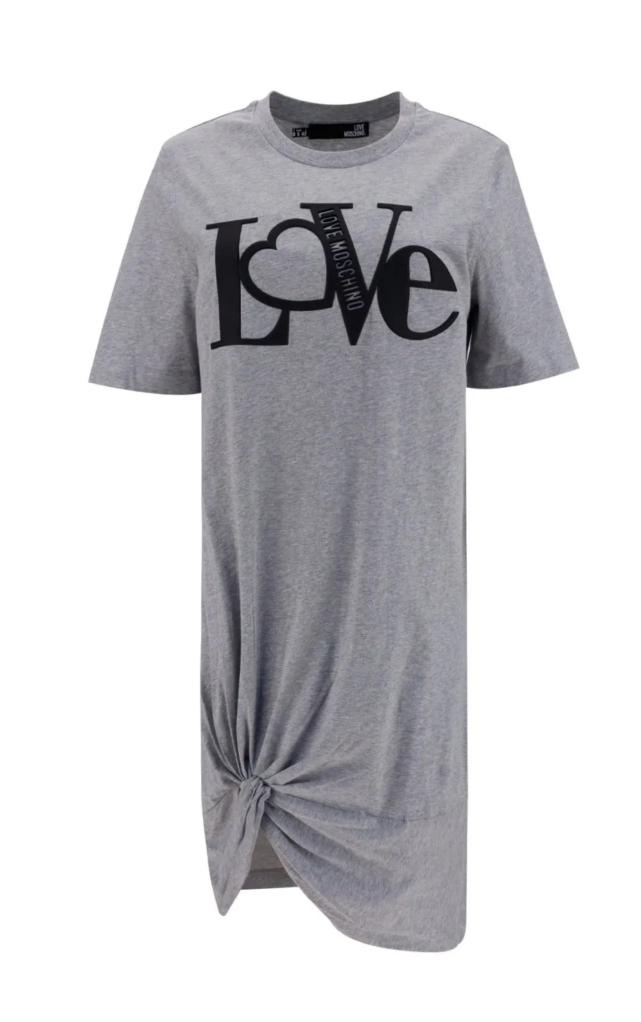 Love Moschino Logo Print Ruched T-Shirt Dress