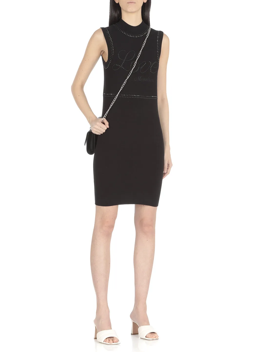 Love Moschino Round Neck Sleeveless Dress