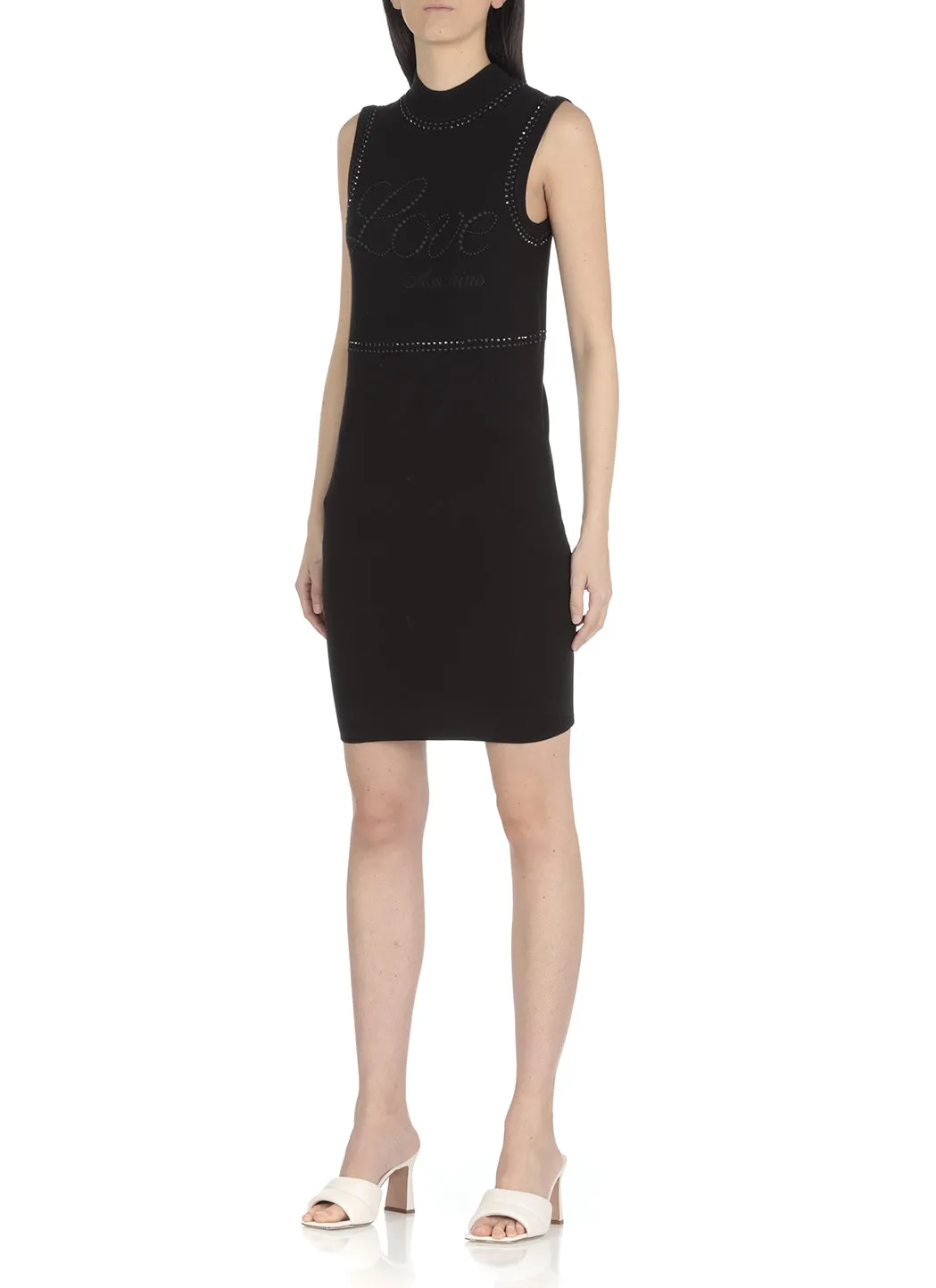 Love Moschino Round Neck Sleeveless Dress
