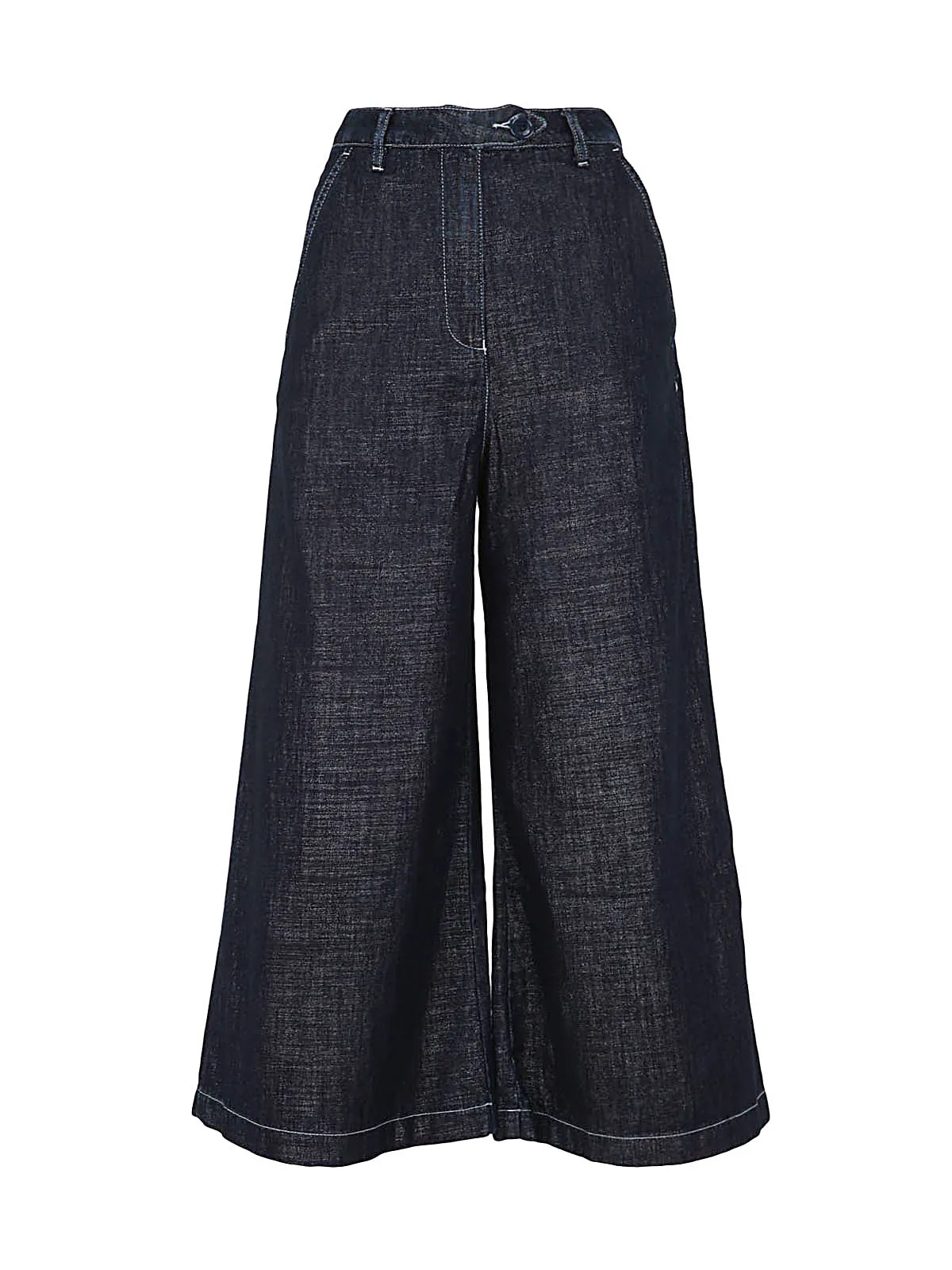 Love Moschino Wide-Leg High Waist Cropped Jeans