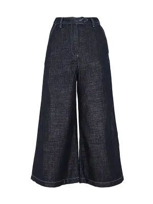Love Moschino Wide-Leg High Waist Cropped Jeans