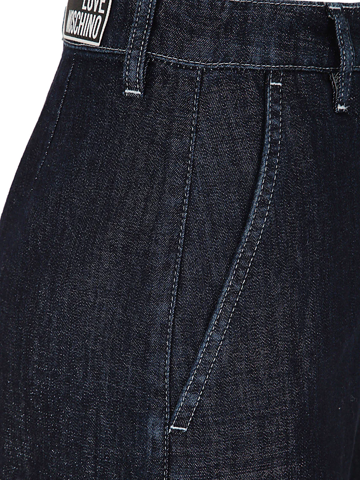 Love Moschino Wide-Leg High Waist Cropped Jeans