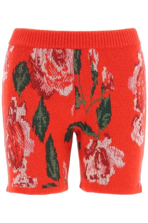 Magda Butrym Floral Intarsia-Knit Shorts
