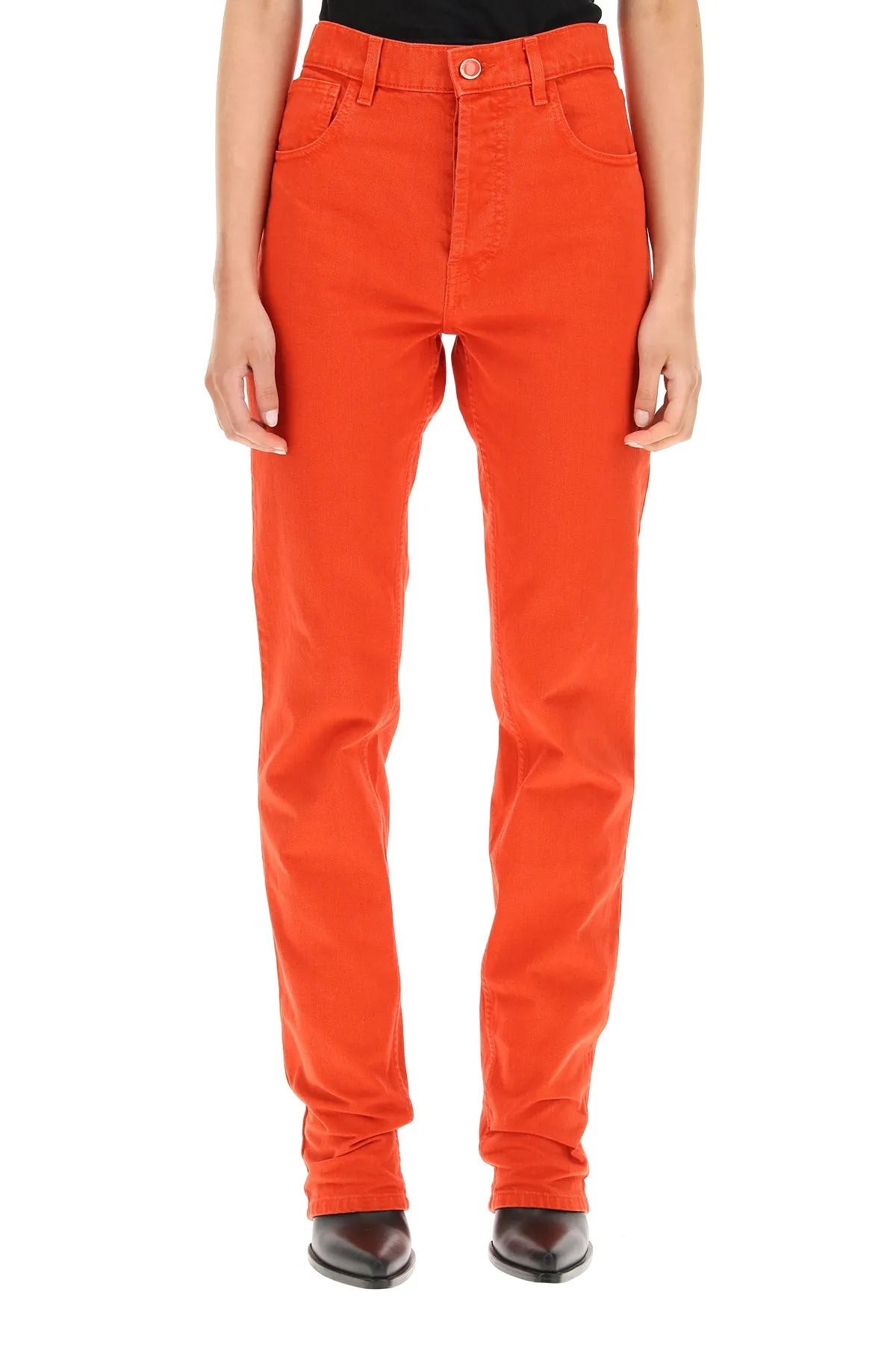 Magda Butrym High Waist Straight Leg Denim Jeans