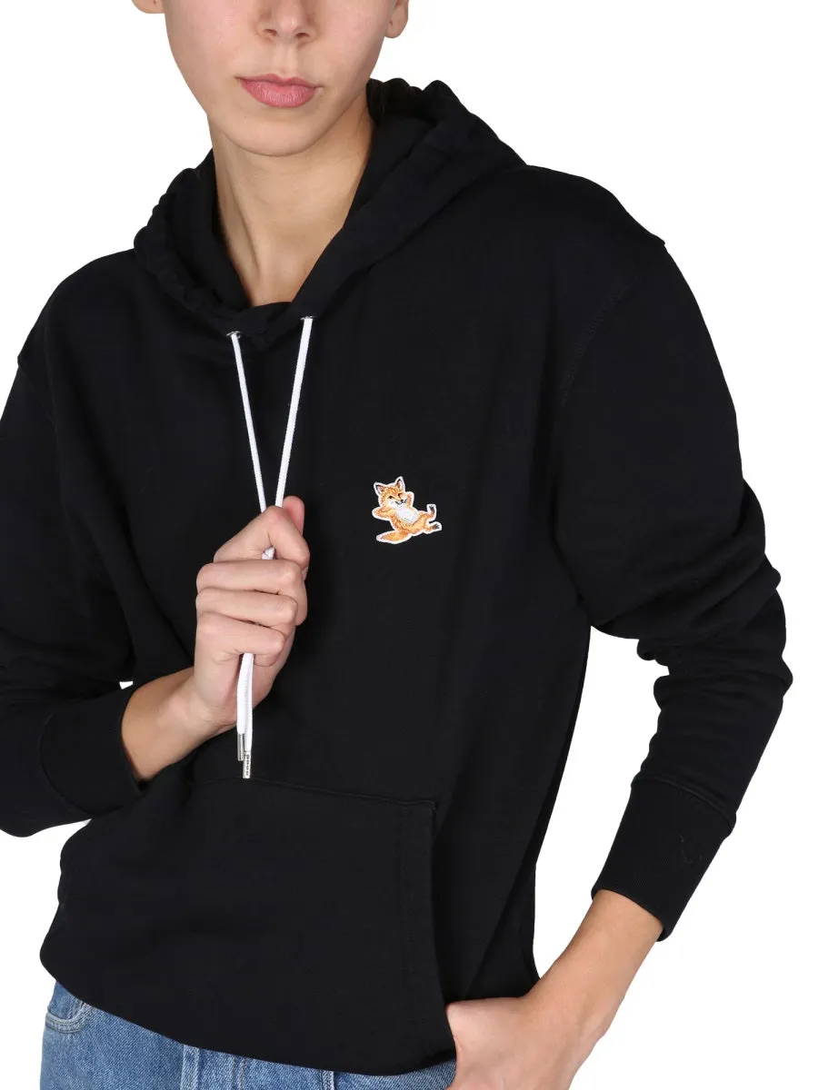 Maison Kitsun Fox Patch Drawstring Hoodie