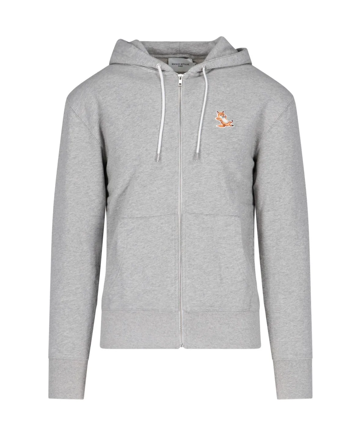 Maison Kitsun Fox Patch Zipped Hoodie