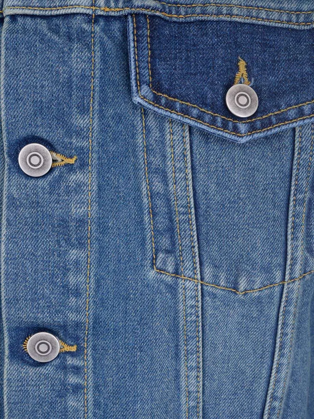 Maison Margiela Collarless Straight Hem Denim Jacket
