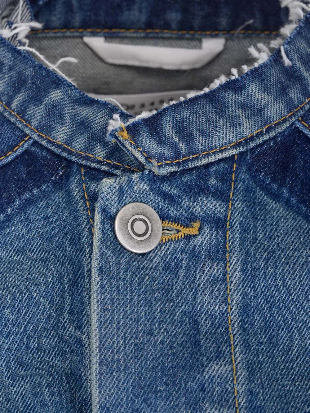 Maison Margiela Collarless Straight Hem Denim Jacket