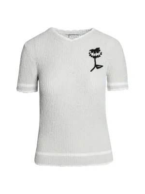Maison Margiela Flower Detailed Knitted Top