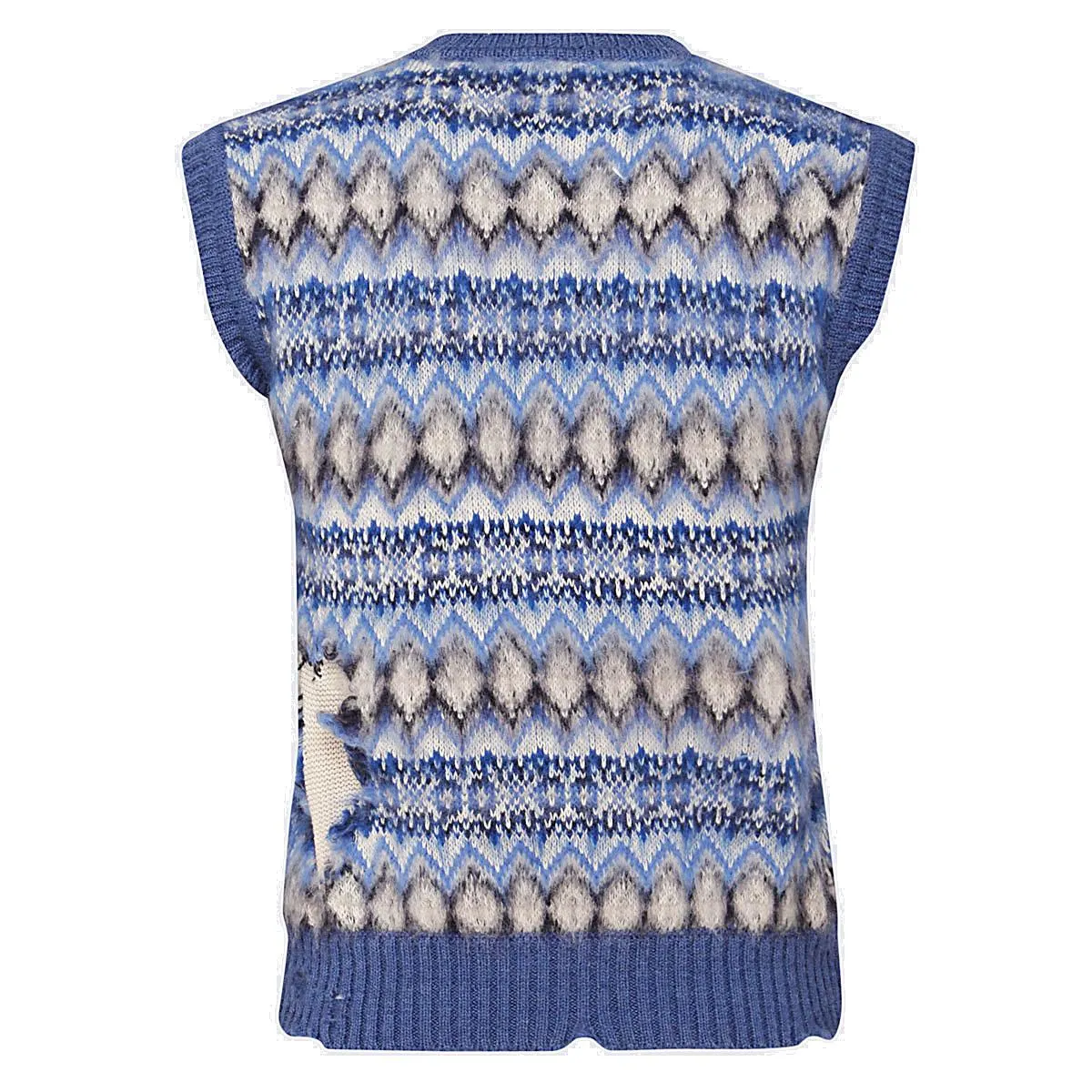 Maison Margiela V-Neck Pattern Intarsia Sleeveless Sweater