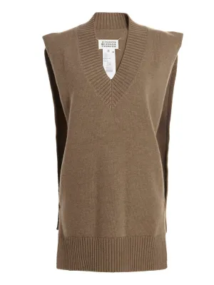 Maison Margiela V-Neck Sleeveless Knit Stole