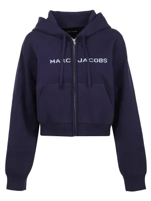 Marc Jacobs Logo Intarsia-Knit Cropped Hoodie