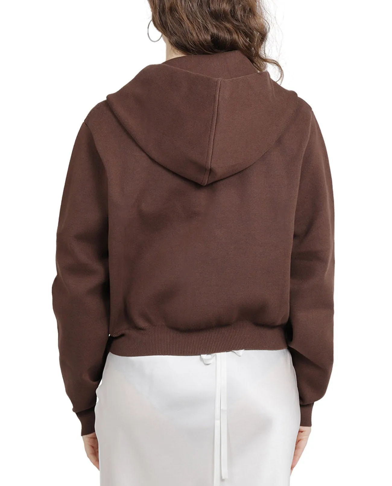 Marc Jacobs Logo Intarsia-Knit Cropped Hoodie