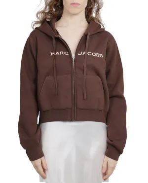 Marc Jacobs Logo Intarsia-Knit Cropped Hoodie