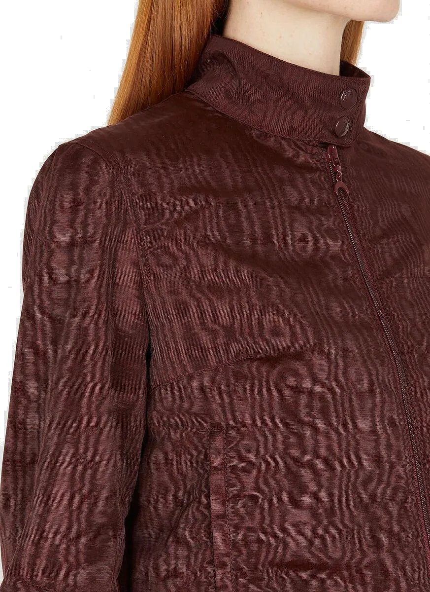 Marine Serre Boxy Moire-Effect Zip-Up Jacket