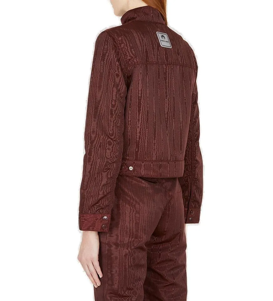 Marine Serre Boxy Moire-Effect Zip-Up Jacket
