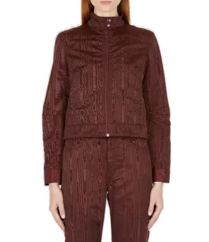 Marine Serre Boxy Moire-Effect Zip-Up Jacket