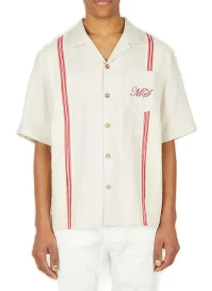 Marine Serre Logo Embroidered Stripe Trim Shirt