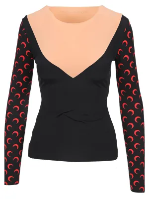 Marine Serre Moon Printed V-Neck Top