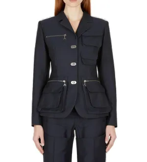 Marine Serre Pocket Detailed Buttoned Jacket