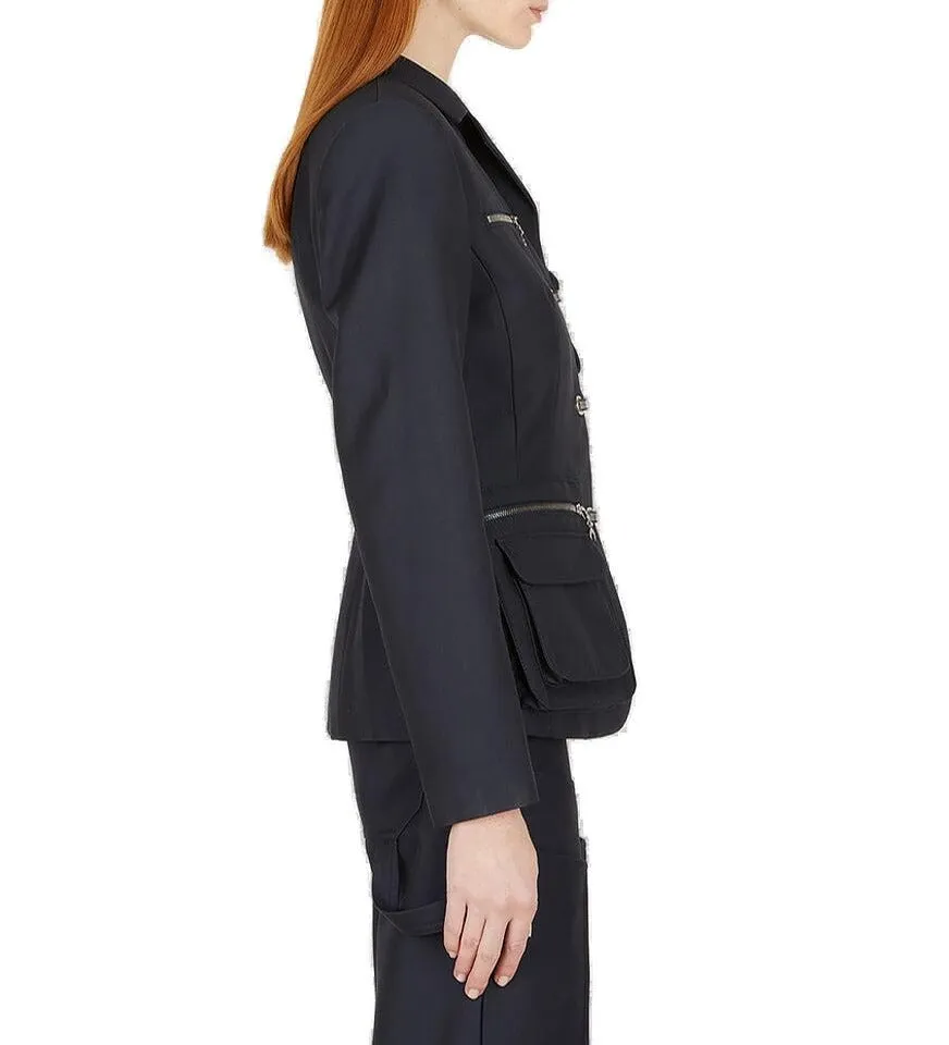 Marine Serre Pocket Detailed Buttoned Jacket