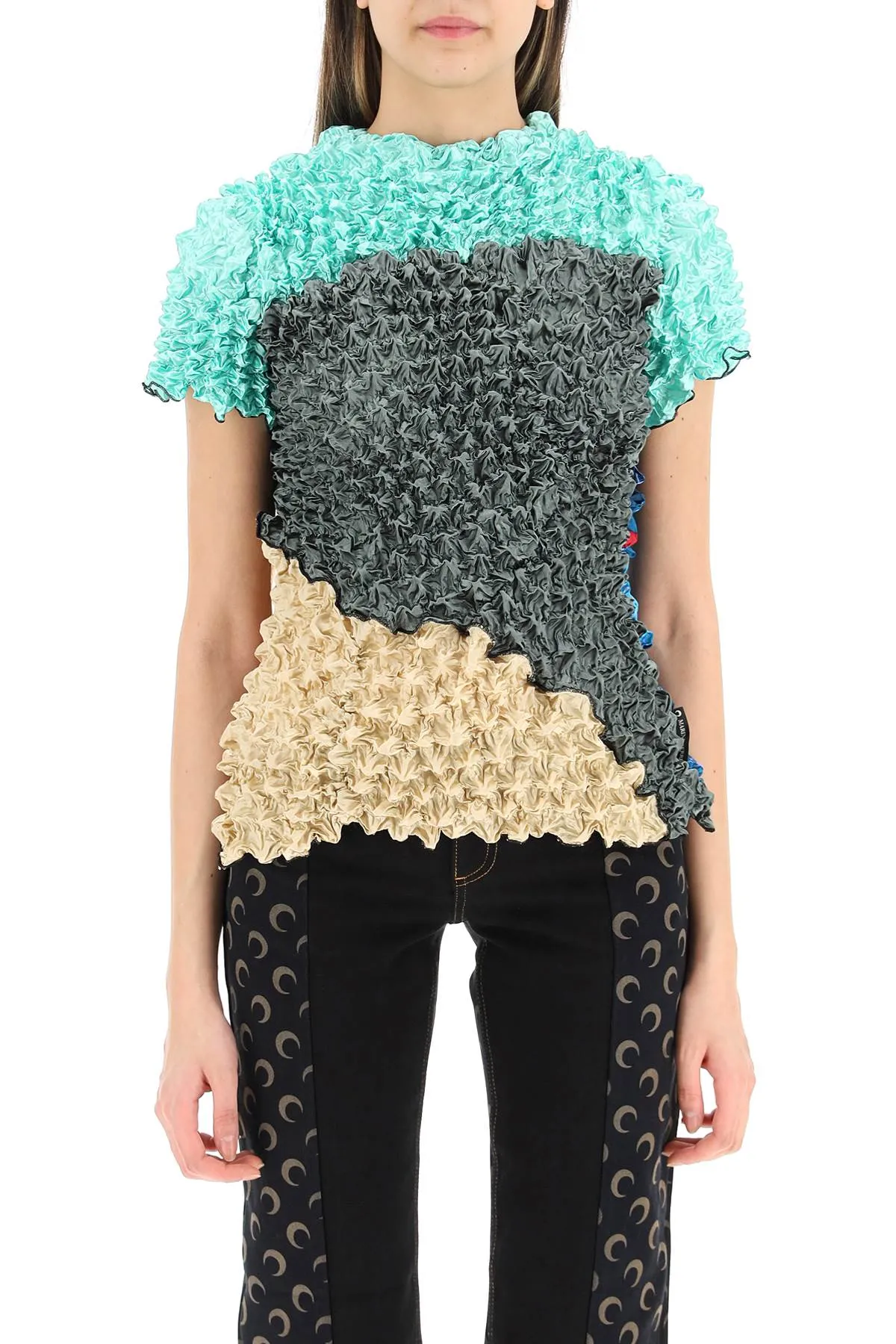 Marine Serre Popcorn-Mix Crewneck T-Shirt