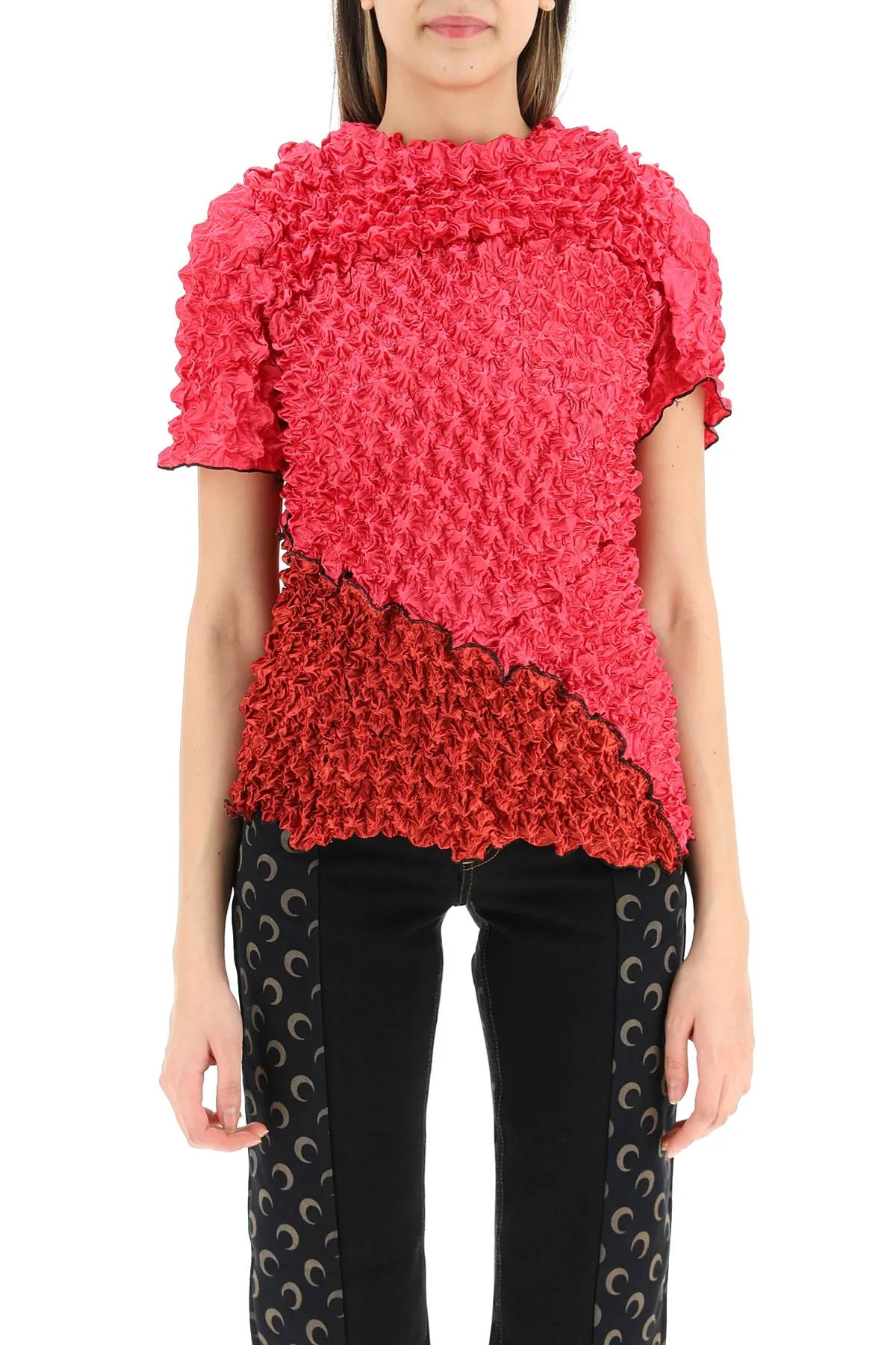 Marine Serre Popcorn-Mix Crewneck T-Shirt