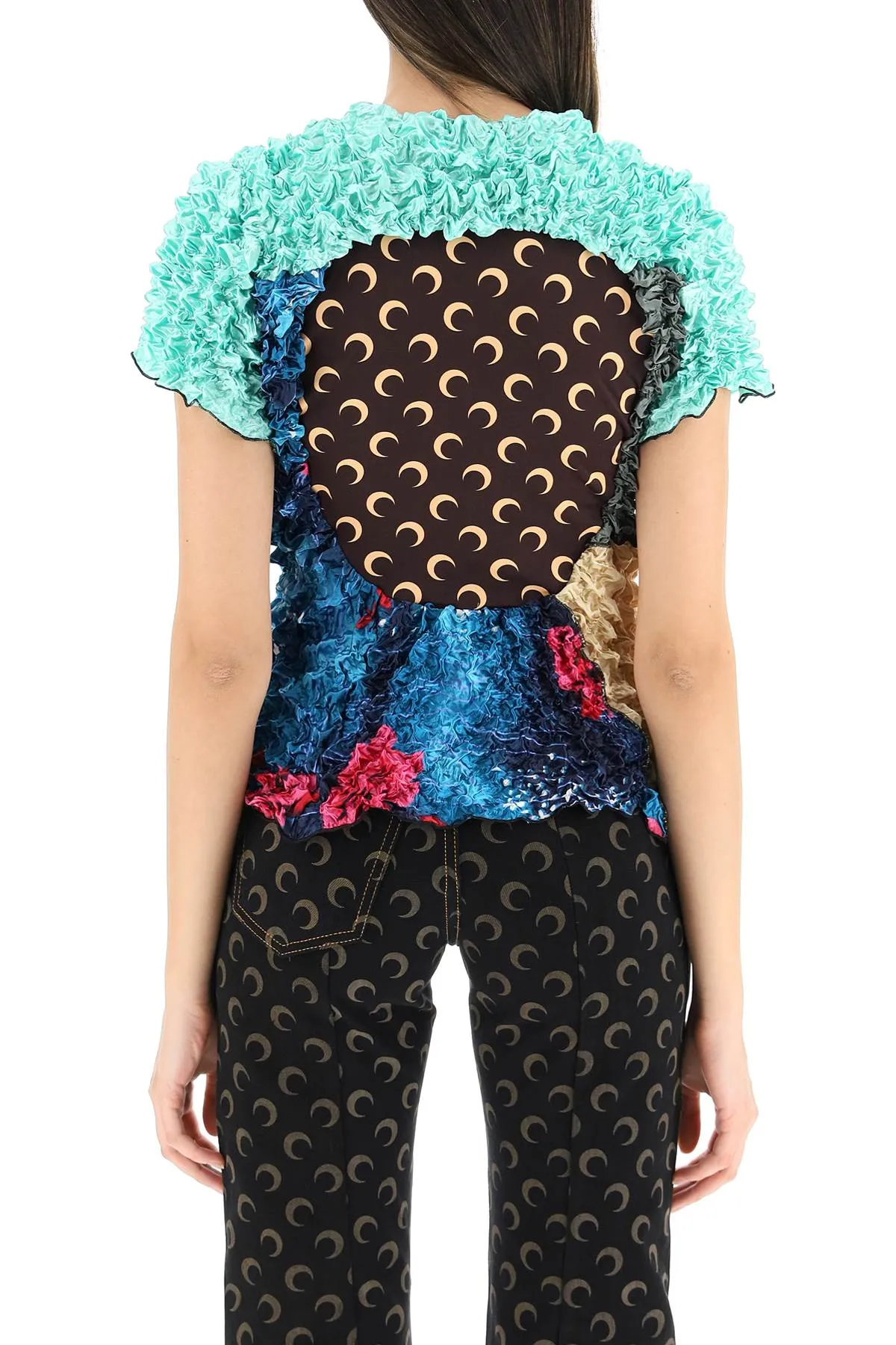 Marine Serre Popcorn-Mix Crewneck T-Shirt