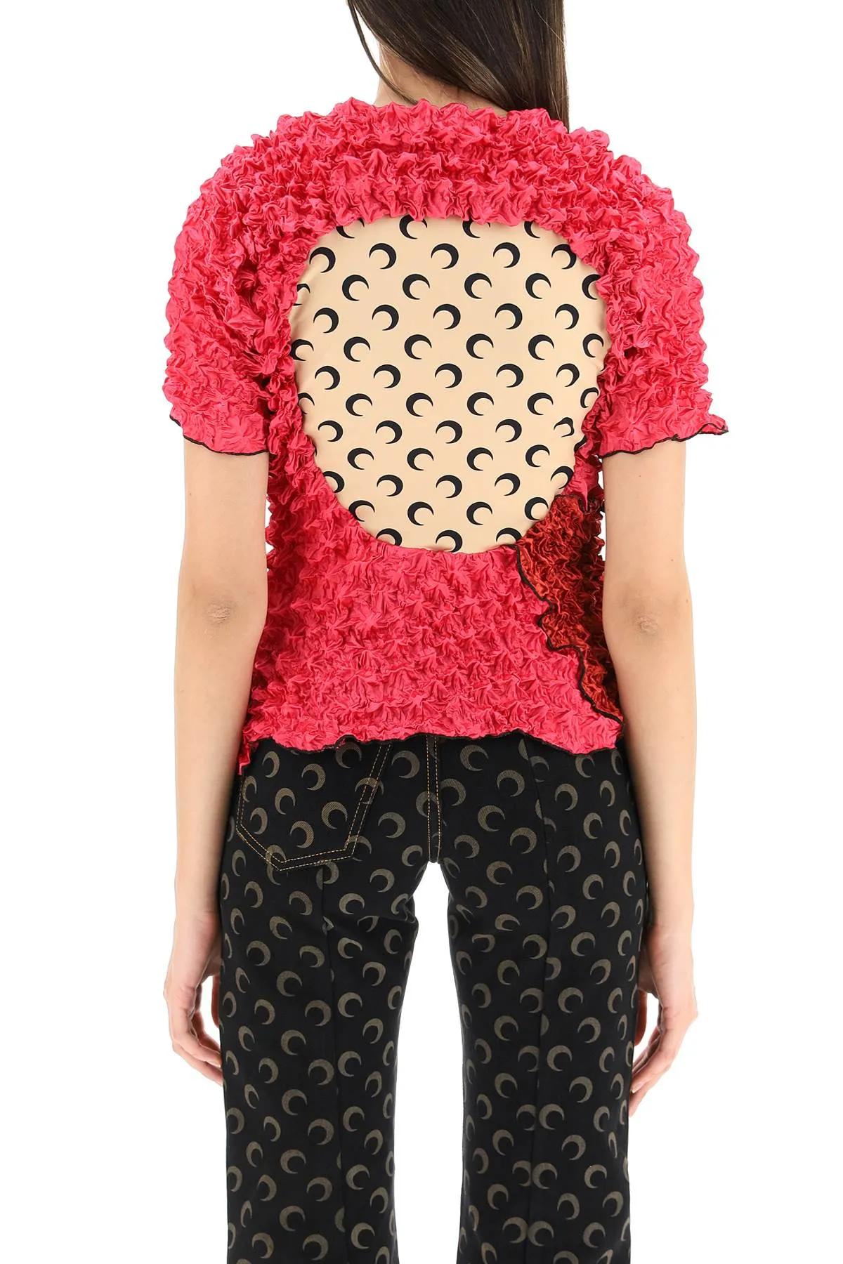 Marine Serre Popcorn-Mix Crewneck T-Shirt
