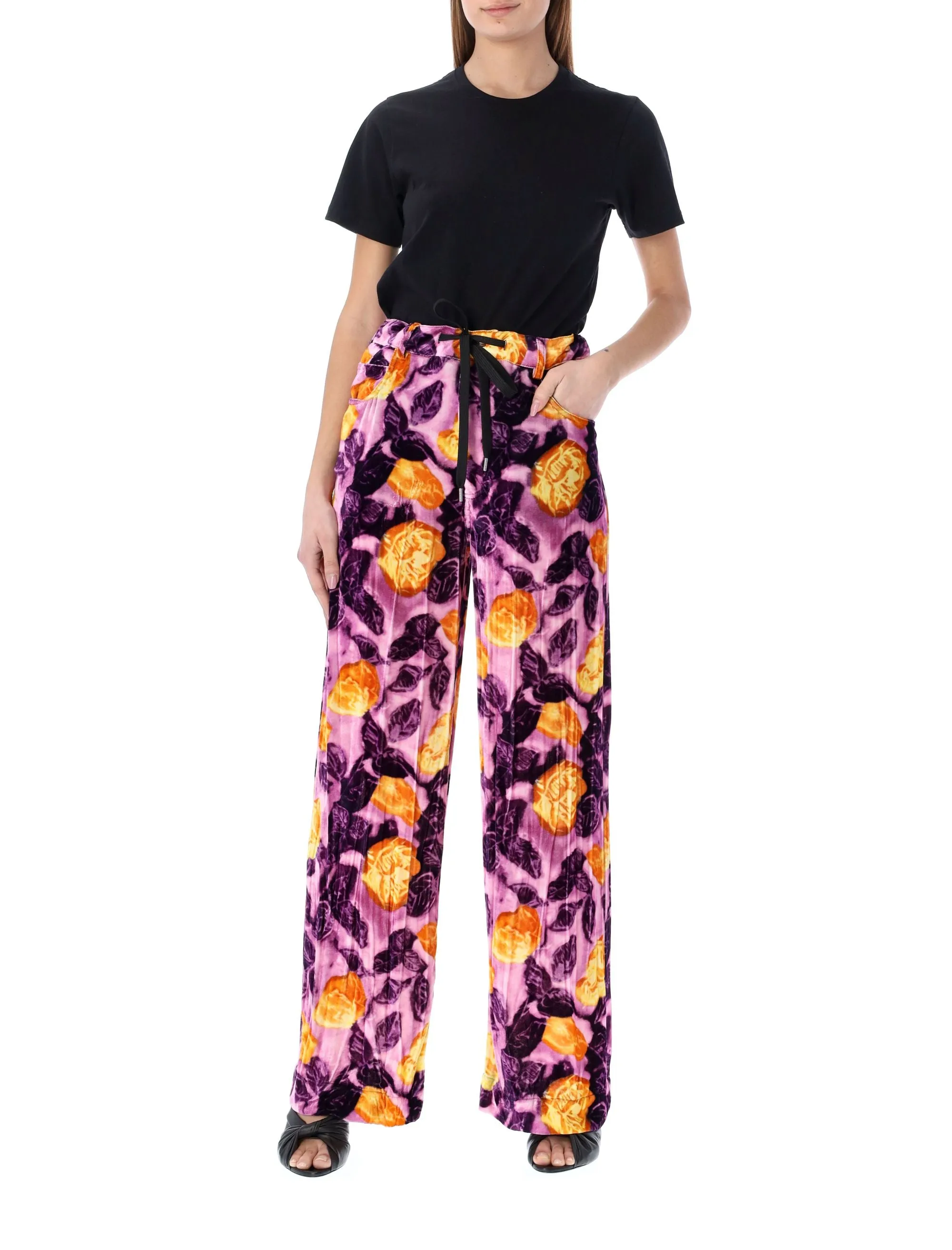 Marni Allover Graphic Printed Drawstring Pants