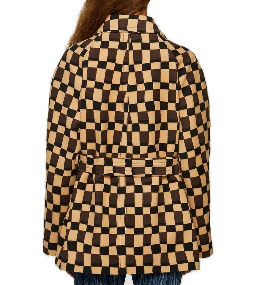 Marni Checked Belted Long-Sleeved Jacket