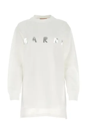 Marni Metallic Logo Printed Oversized T-Shirt